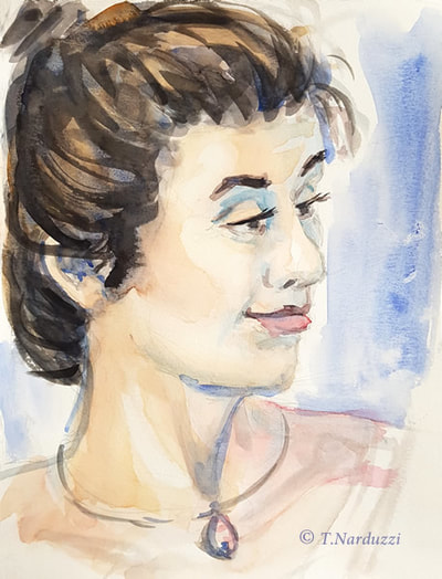 Portrait sketch, watercolour, 14x18"