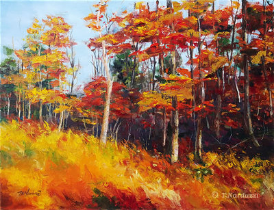 Autumn Trees - oil on canvas - 22x28"