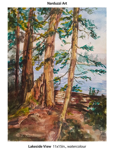 Lakeside View - watercolour - 18x14" - sold