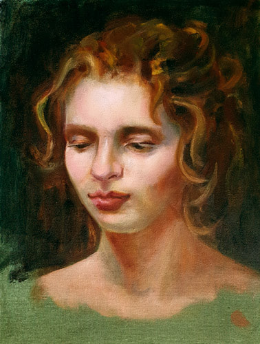 Portrait study from Daniel Gerhartz painting - oil on canvas board - 12x16" - Not for sale