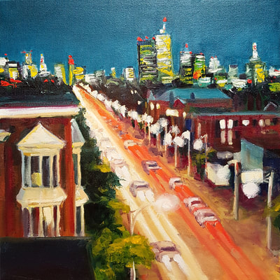 Queen Street West - oil on canvas - 12x12"